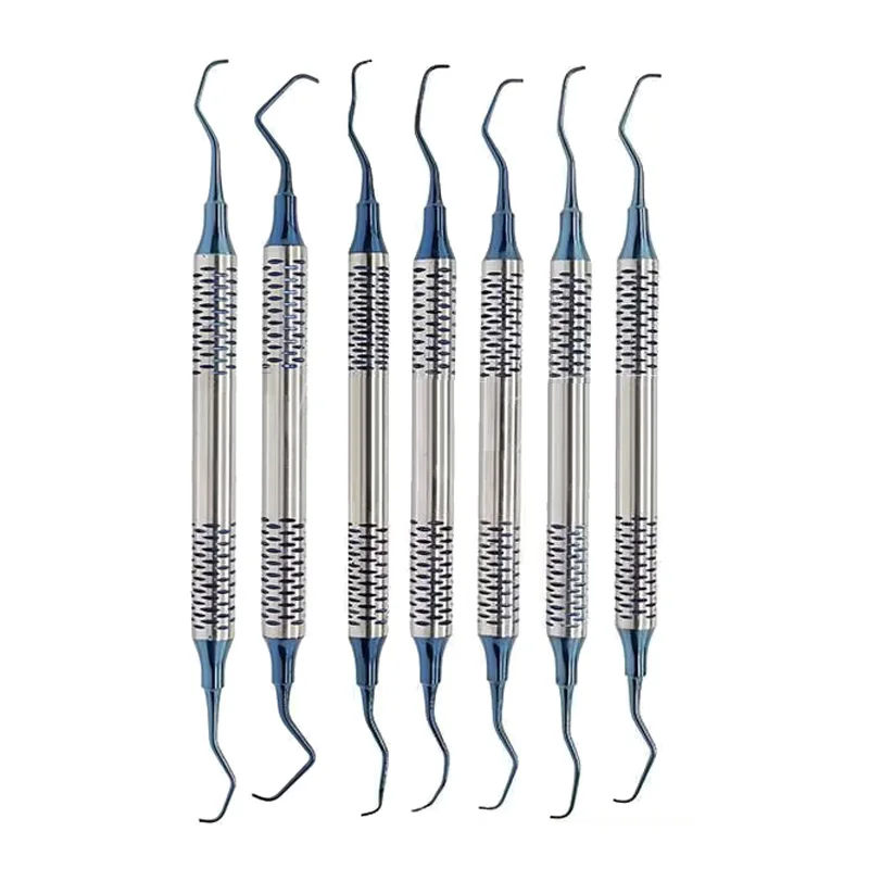 7Pcs/set Teeth Cleaning Dental Scaler Set Periodontal Bone Curettes Perio Dentistry Equipment Oral Care Teeth Whitening Tools