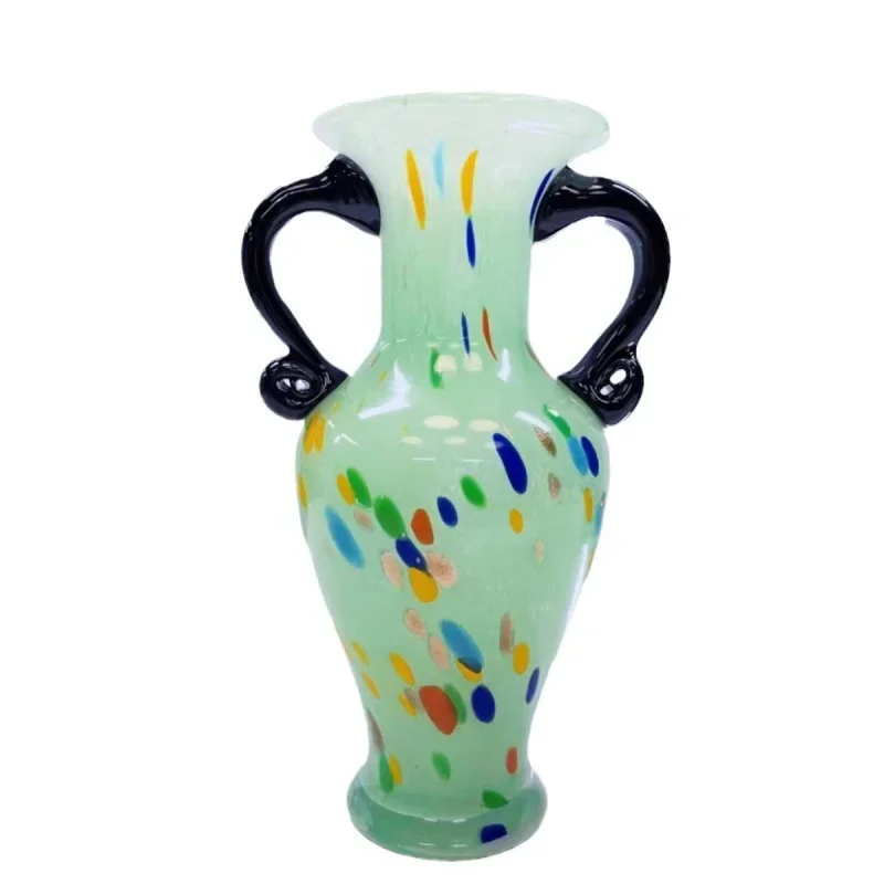 Medieval cream retro glass decorative ornament, table hydroponic French wind vase