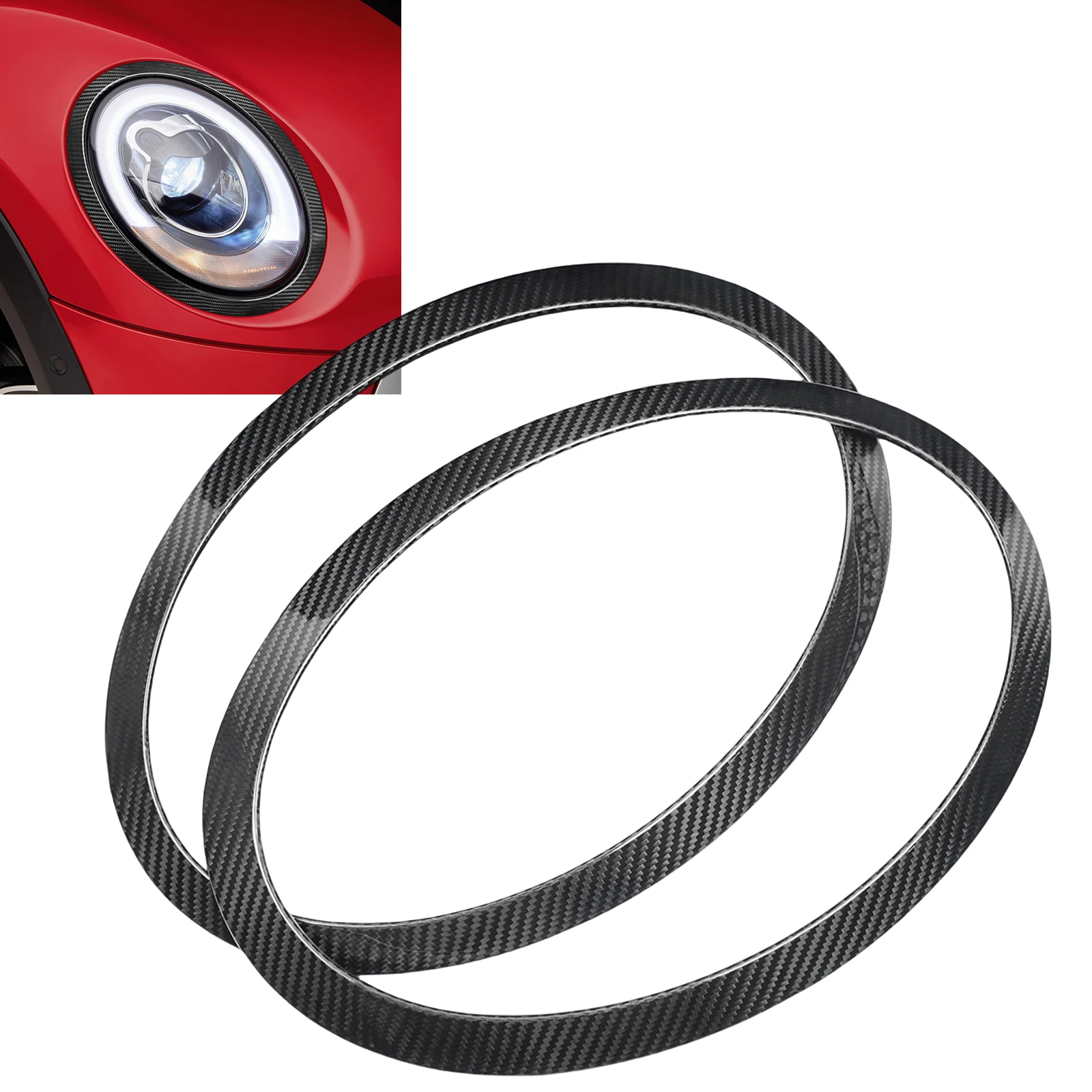 2PCS Car Lamp Eyebrow Light Lid Cover Trim Bezel For Mini F55 F56 F57 2014 2015 2016 2017 2018 2019 2020