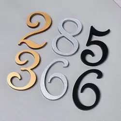 Nordic Retro Style Number 3D House Word Number Door Plate Acrylic Gold Letter Number Home Paste Sign