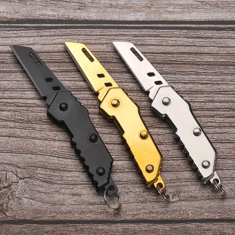 Multi Functional Mini Key Chain Small Folding Knife Camping Outdoor Self-defense Survival Tool Open Express Knife