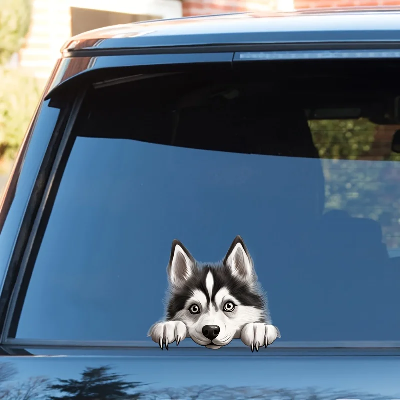 DK117 #   سيبيريا أجش الكلب سيارة الوفير ملصقات نافذة لسيارة شاحنة فان موضة الشارات مادة الفينيل ملصقات الإبداعية