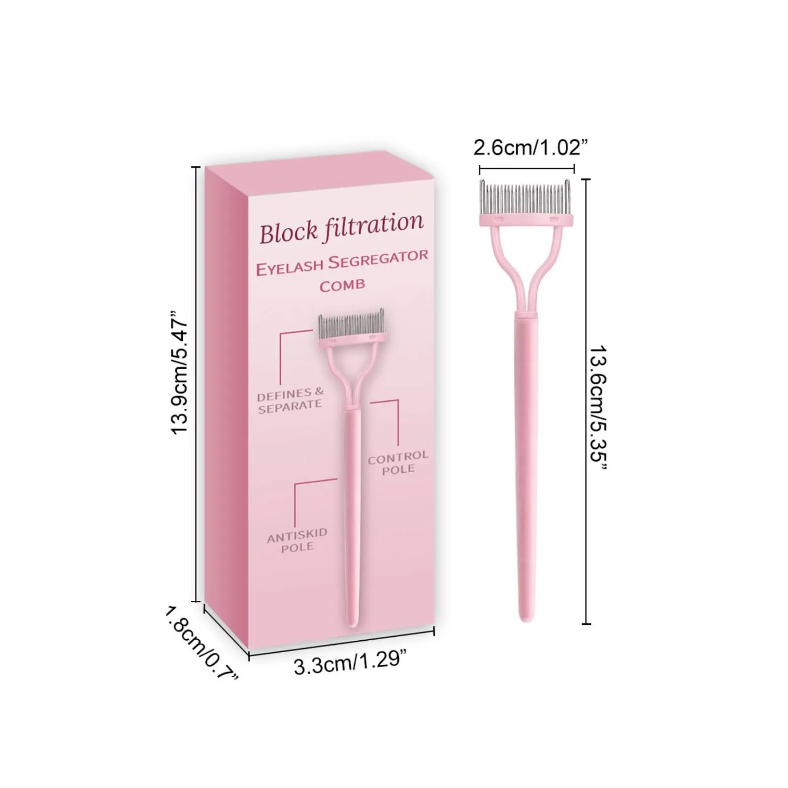 Eyelash Beauty Collapsible Separator Portable Eyelash Brush Comb Mascara Curl Eye Lash Stainless Steel Eyelash Combing Tools