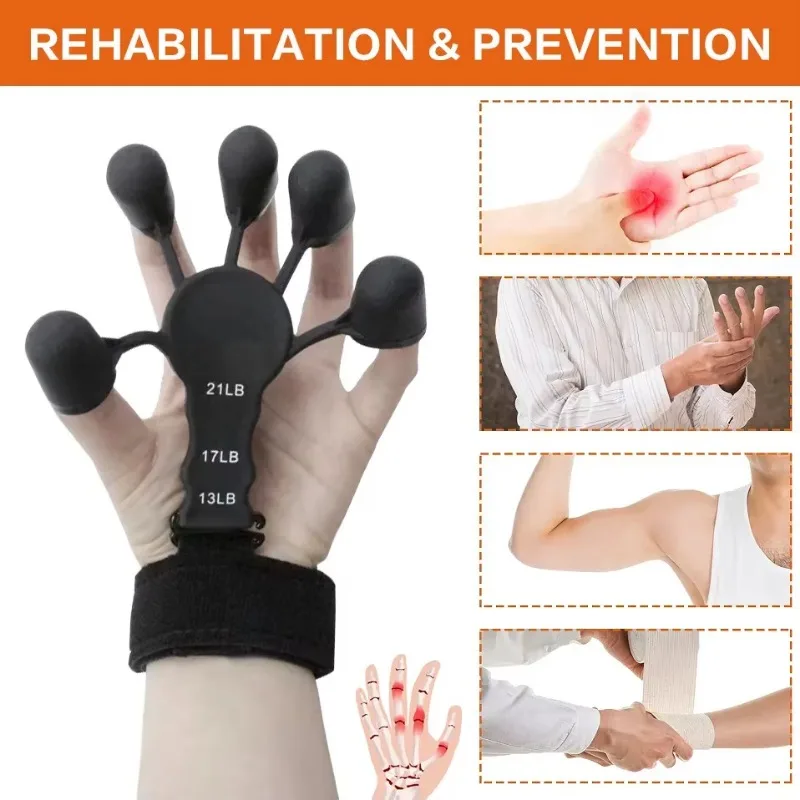 Portátil Silicone Hand Grip Enhancer, Thumb Exerciser, Finger Trainer, Escalada, Força Maca, Equipamentos de Fitness