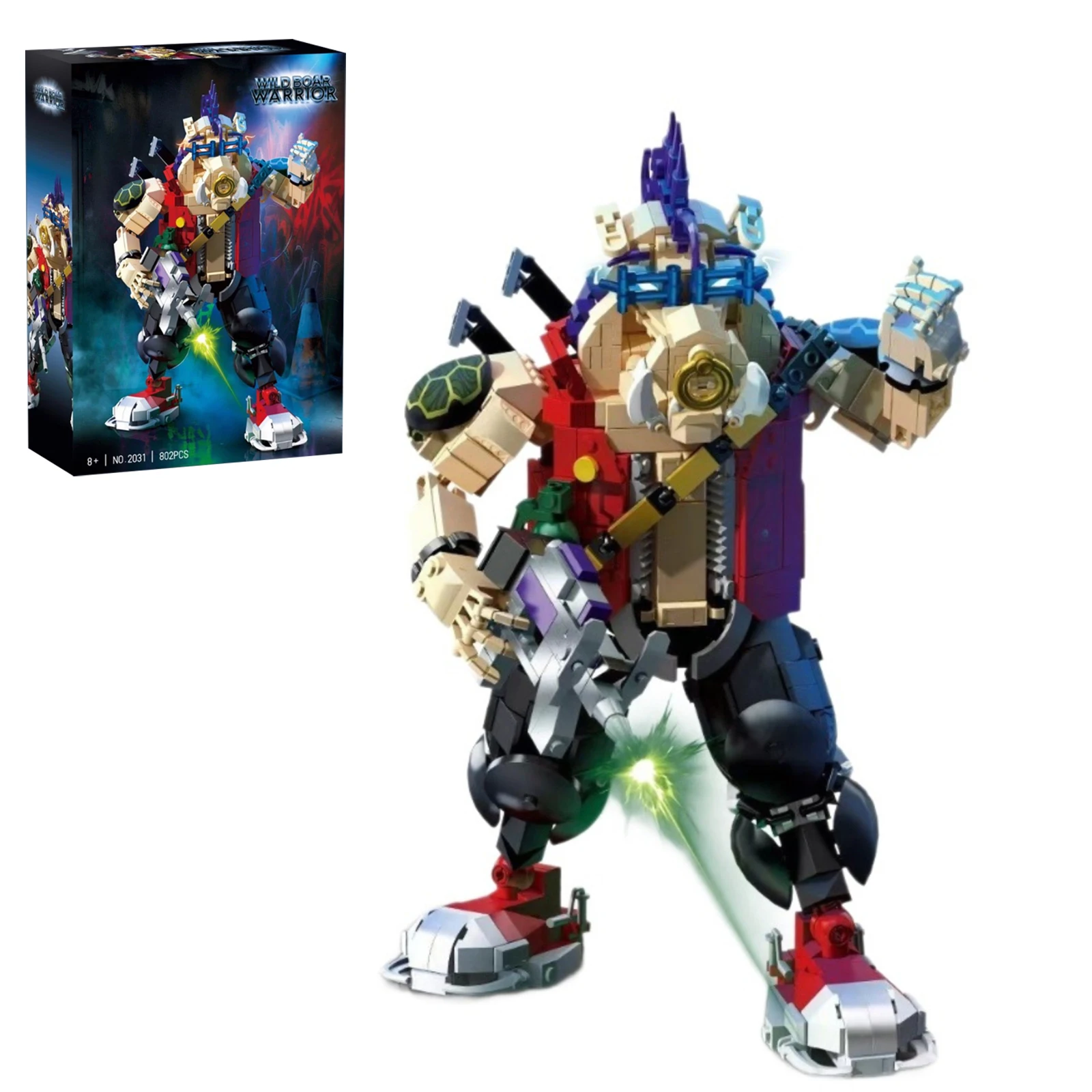 

Cyber Pig Head Warrior Model Building Kit 802pcs Small Particles Brick Construction Toy for Adults Kids