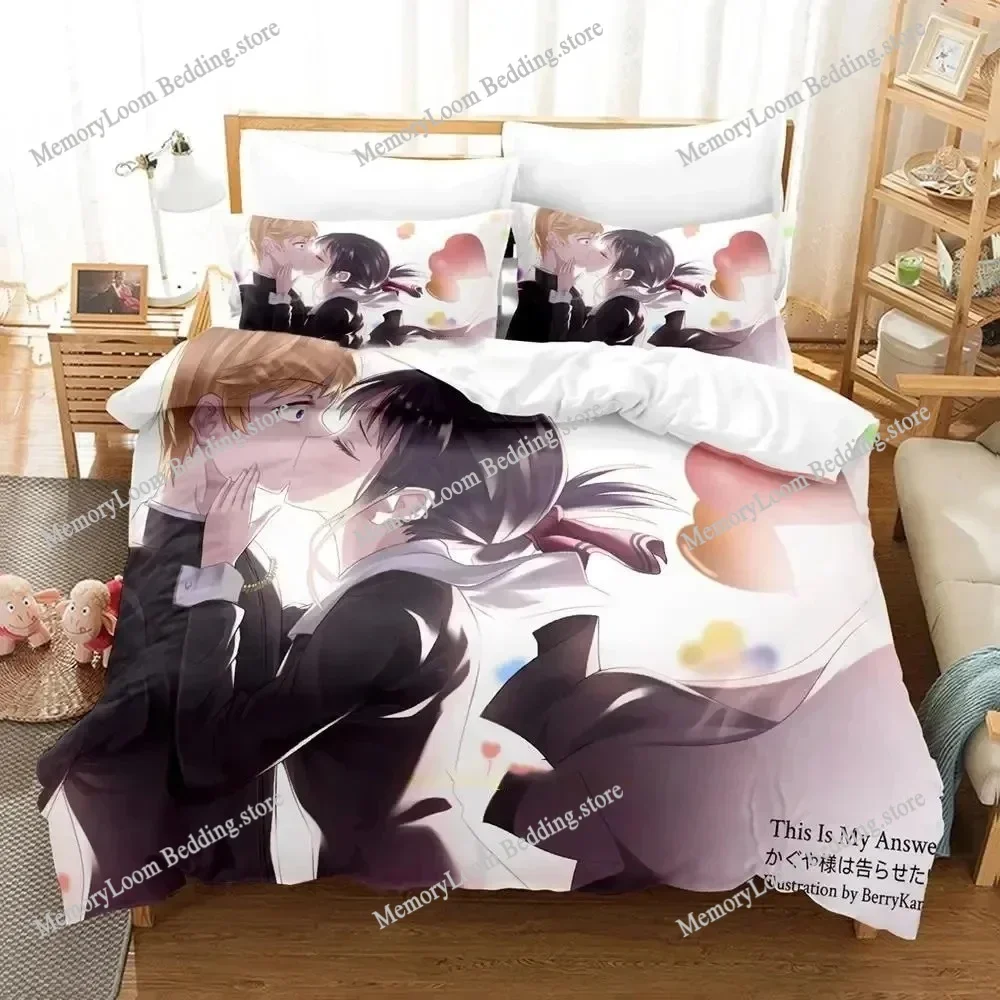 Anime Kaguya-Sama Love Is War Bedding Set Duvet Cover Bed Set Quilt Cover Pillowcase Comforter king Queen Size Boys