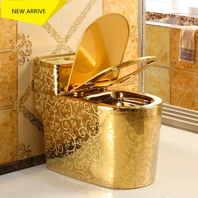 AB01  Household creative European flush toilet golden toilet super swirl siphon water-saving deodorant