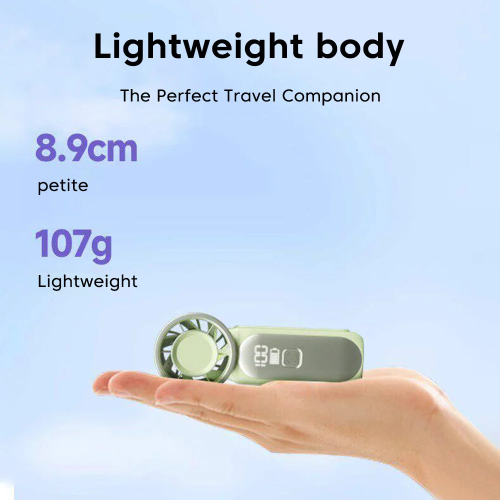 Mini Portable Handheld Fan With Cooling Effect AI Chip Control Powerful 5-speed Wind Adjustable Electric Fan Type-C Ports Charge - Detail 1