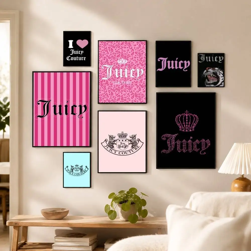 Fashion J-Juicy C-Couture  Poster Waterproof Wall Art Sticker For Bar Living Room Vintage Decor High Quality Print Gift