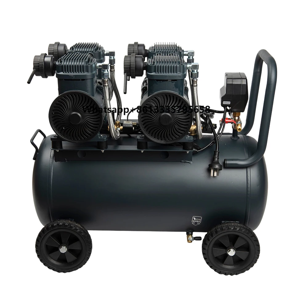 

Portable 65L Piston Silent Oil-Free Air Compressor Home 68 PBar Electric Paint Pump Engine Motor 220V AC Power Source