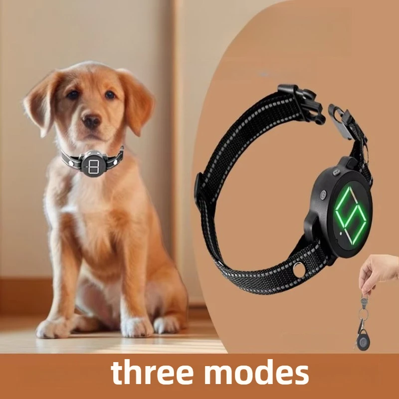 

Автоматические тренировки для собак, устройство для лая, ошейник для домашних животных, электрический шок, интеллектуальный водонепроницаемый ошейник со светоотражающей полосой для дрессировки собак