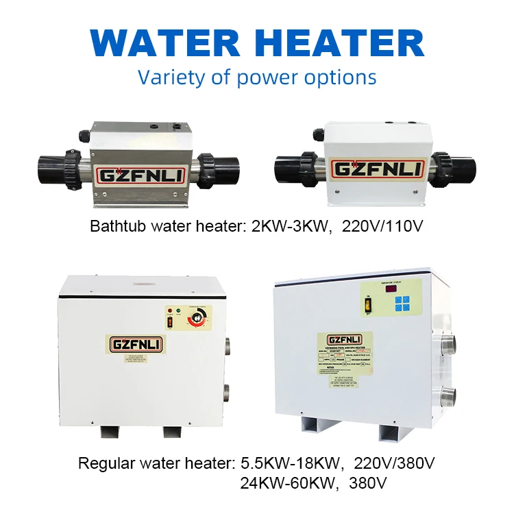 تركيب قائم بذاته 5.5kw 20kw سخان مياه لحمام السباحة الفوري Calentador De Piscina