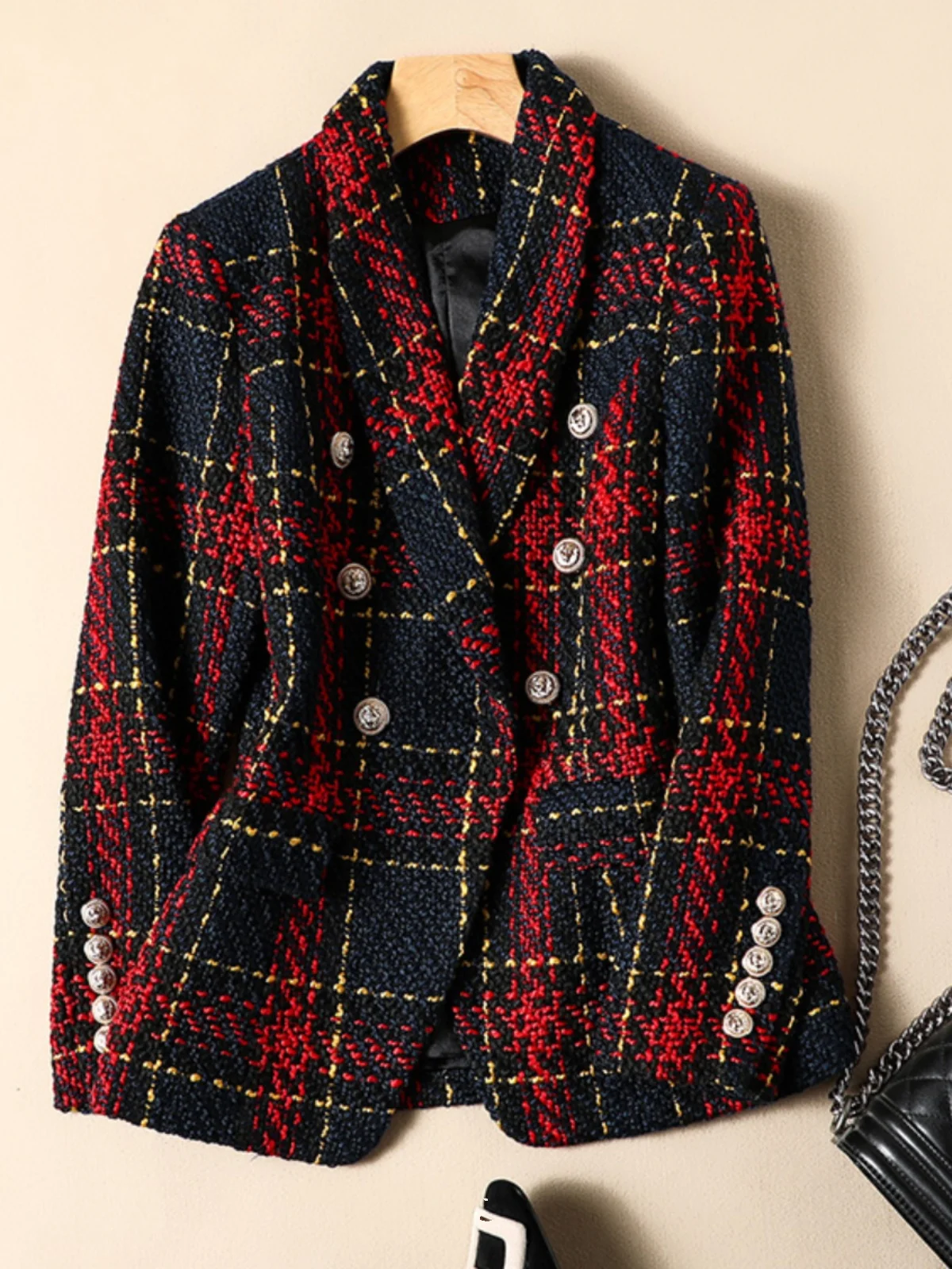 

Sli Thiened твидовый джет женский весенне-осенний корейский облегающий костюм ручной работы с рваной вышивкой топ