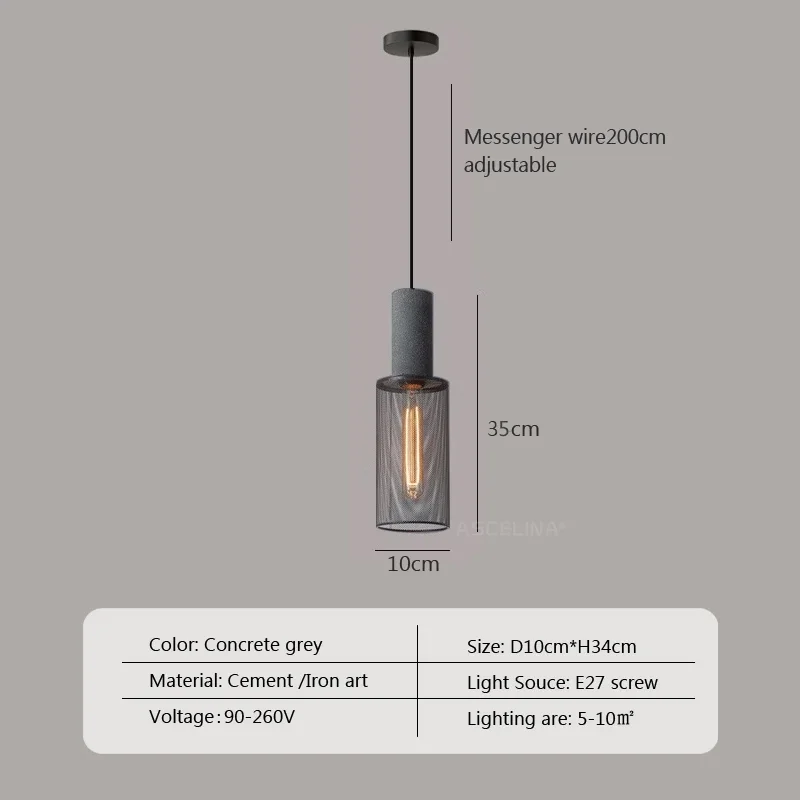 Imagem -05 - Industrial Led Pendant Light Retro Multihead Cimento Pendurado Fixture Sala de Estar Quarto Iluminação Bar Sala de Jantar Decor Lâmpada