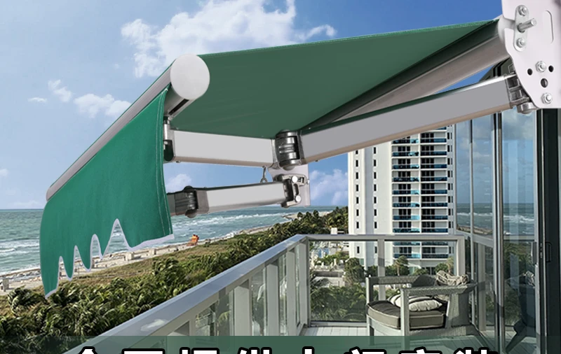 Awning folding telescopic hand-operated electric retractable awning balcony outdoor umbrella courtyard facade awning