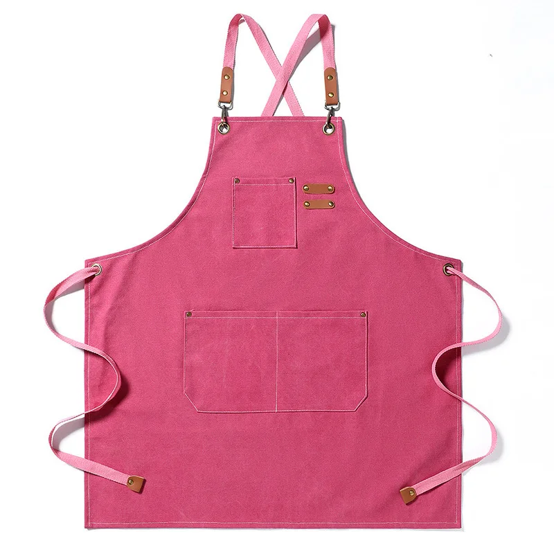 Thick Canvas Plain Apron Kitchen Home Barbecue Coffee Shop Waist Waist Hairdresser Working Apron