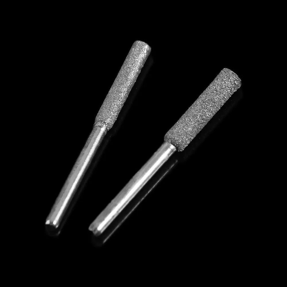 5pcs 4/4.8/5.5mm เพชรเคลือบ Chainsaw Sharpener หินทรงกระบอก Burr ขัด Chainsaw แฟ้มทองขัดบดเครื่องมือ