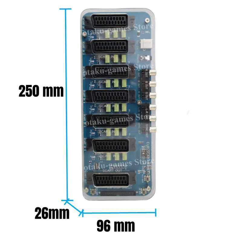 2024 NEW 6 Input 1 Output Automatic switcher 6 way in SCART ( EUR ) and 1 way out ( 1*SCART European output + 1 RGBS RCA output)