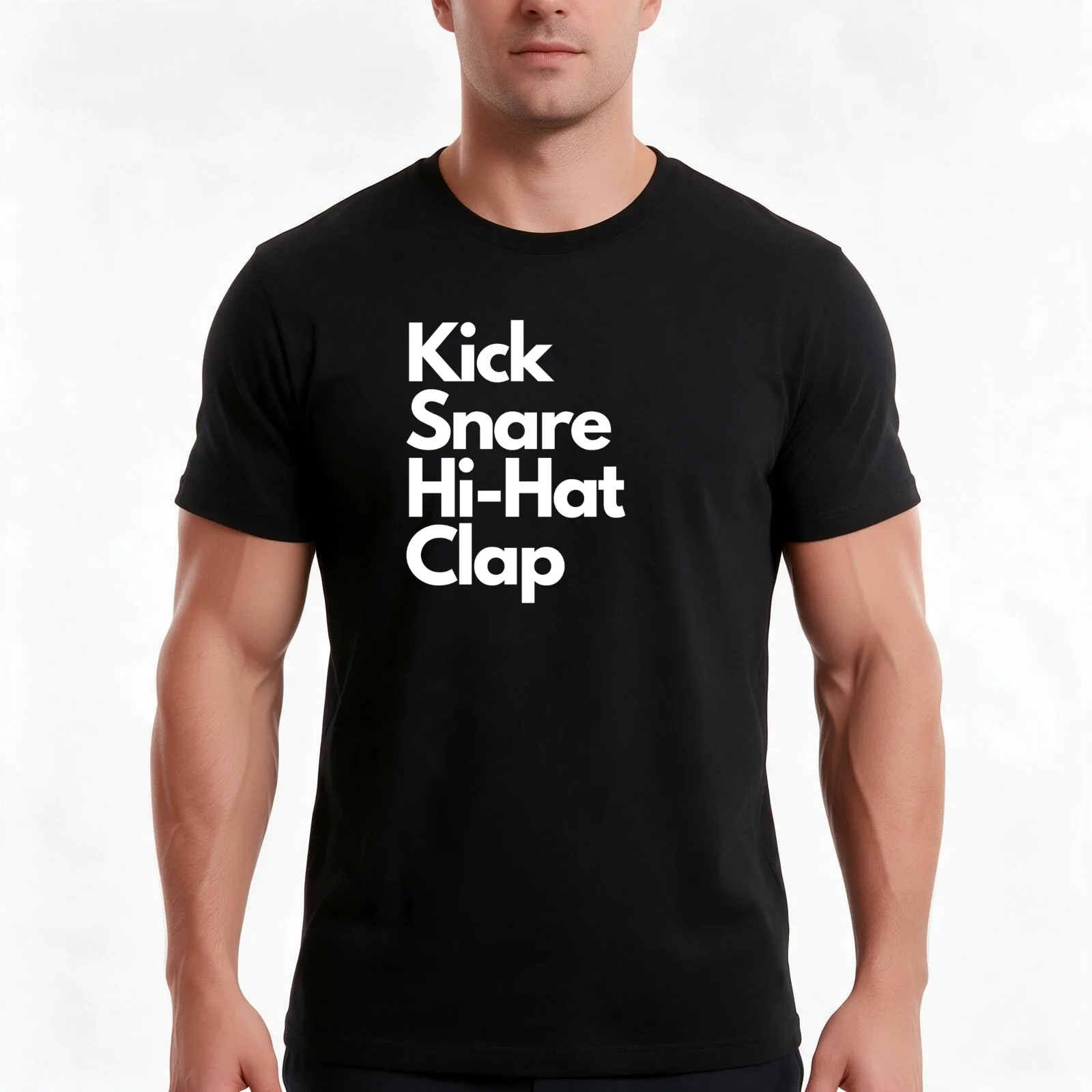 Kick Snare Hi-Hat Clap T-Shirt, Summer Casual Cotton Tee, Oversized Streetwear Tops, Vintage Graphic Print, Unisex Men Women