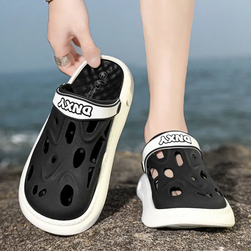 

Hollow Men's Shoe Beach Platform Male Hole Slipper New In Cheap Shoes Liquidation Comfortable Fashion Mascullino Slides