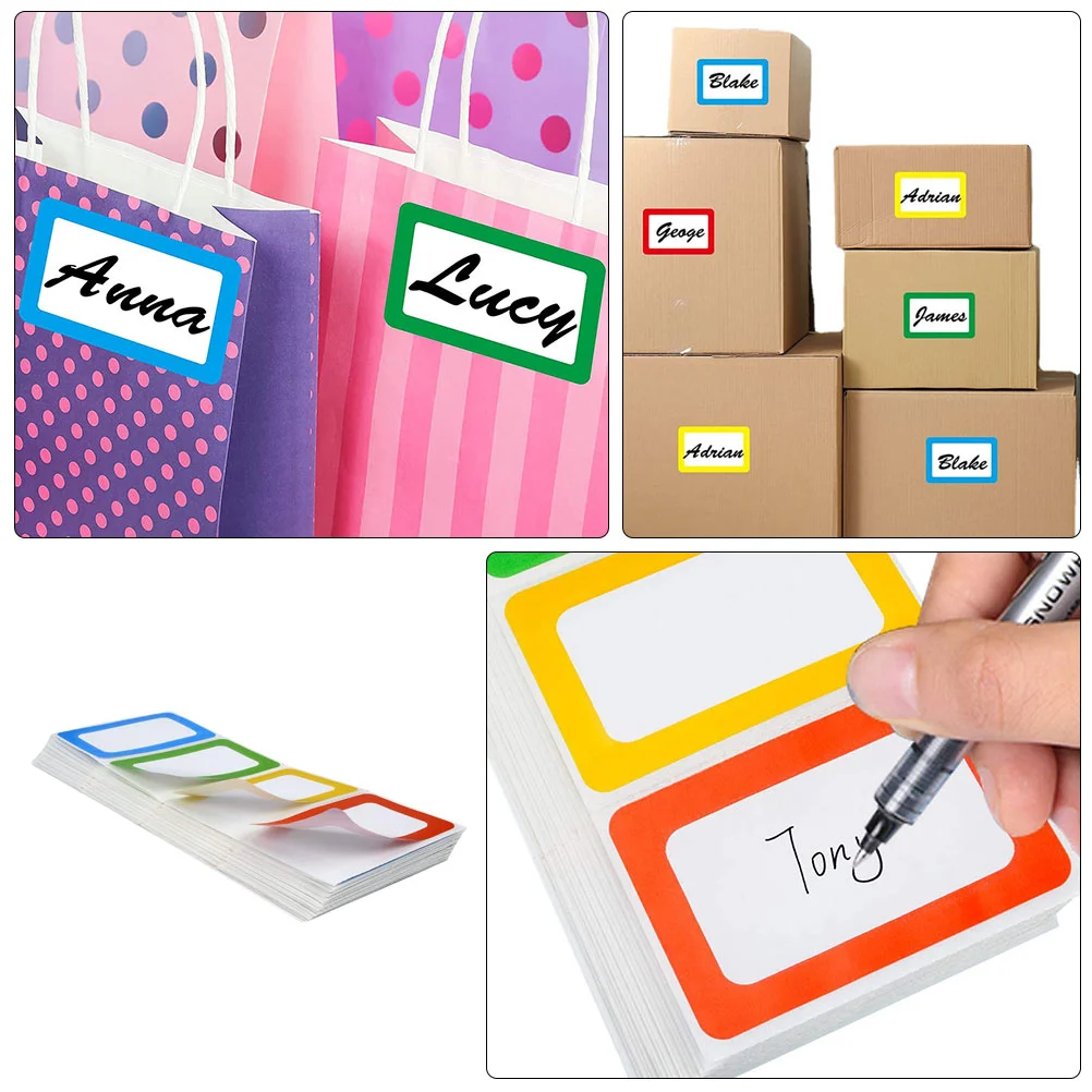 200 Pcs Name Sticker Stickers Nametags Labels Small for Kids Blank Copper Plate Office
