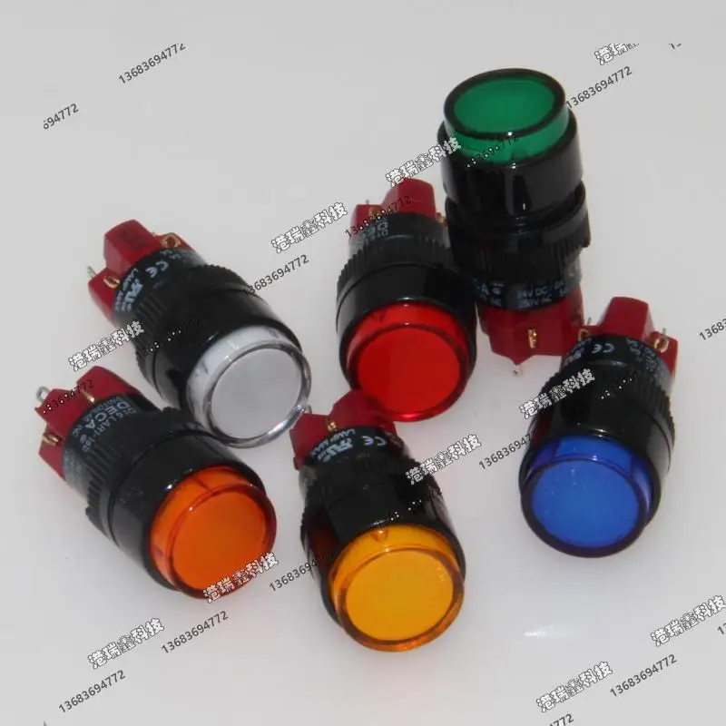 

[SA]D16LMR1-1AB D16LAR1-1AB Taiwan Progressive Alliance, кнопка с фиксацией и самовозвратом R G B Y BK O, круглая, одинарная, NO NC DECA-10P