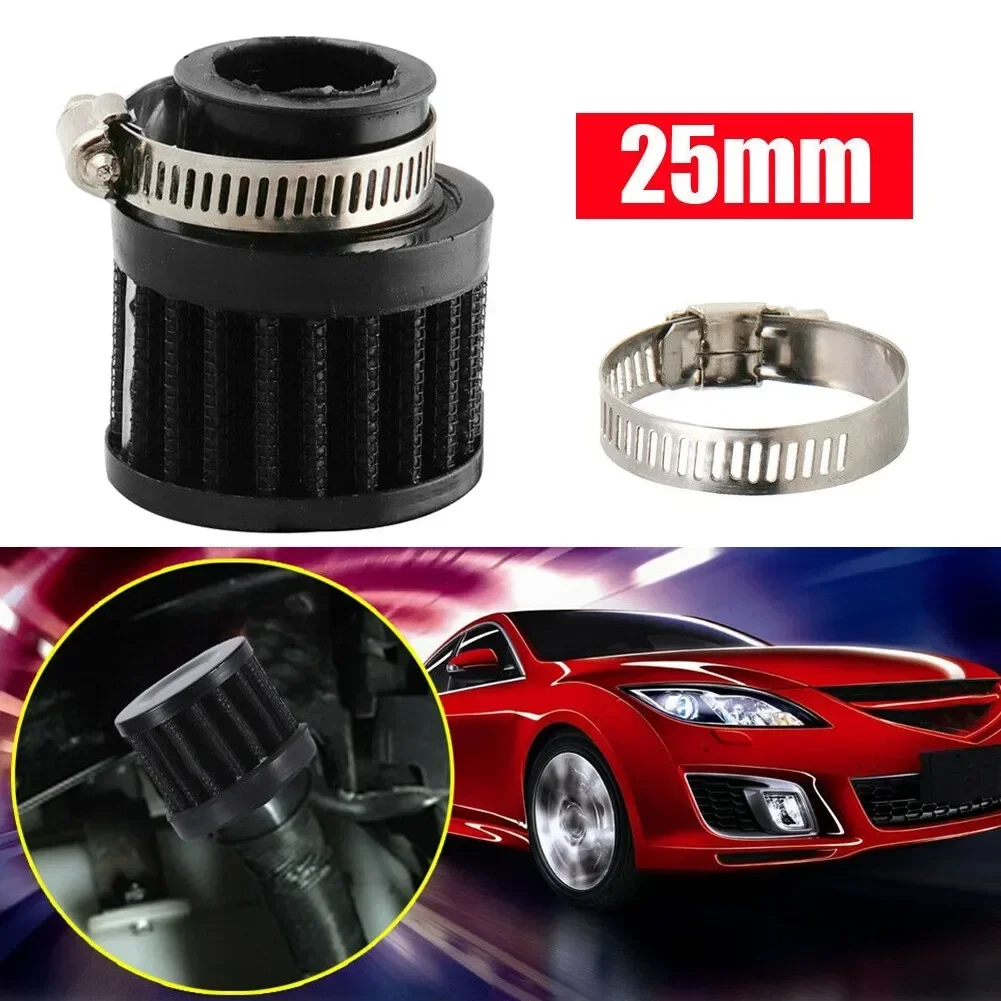 25mm Black Car Air Intake Filter Turbo Vent Crankcase Motorcycle Breather Valve Car Accessories Modified Exhaust Pipe