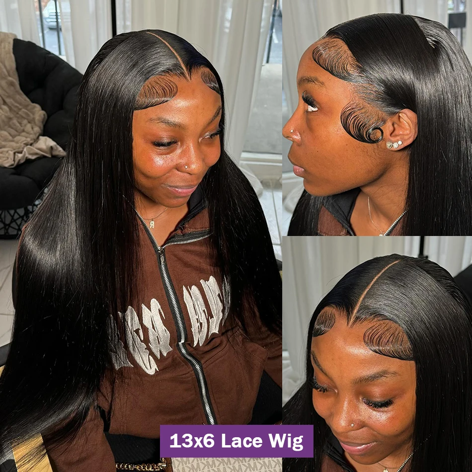 Alisa 13x6 Hd Bone Straight Lace Front Wig Human Hair 13x4 Brazilian Preplucked Lace Frontal Wig 30 inch 360 Lace Wigs For Women