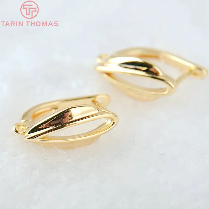 (2067)6PCS 15.5x12.6MM Hole 1.5MM 24K Gold Color Brass Drop Shape Stud Earrings High Quality Jewelry Making Findings Accessories