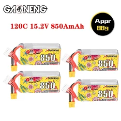 GNB 4S 15.2V 850mAh batteria LiPo Cinelog Cinewhoop ricambio RC aereo elicottero Racing HV 120C/240C 15.2V batteria con spina XT30