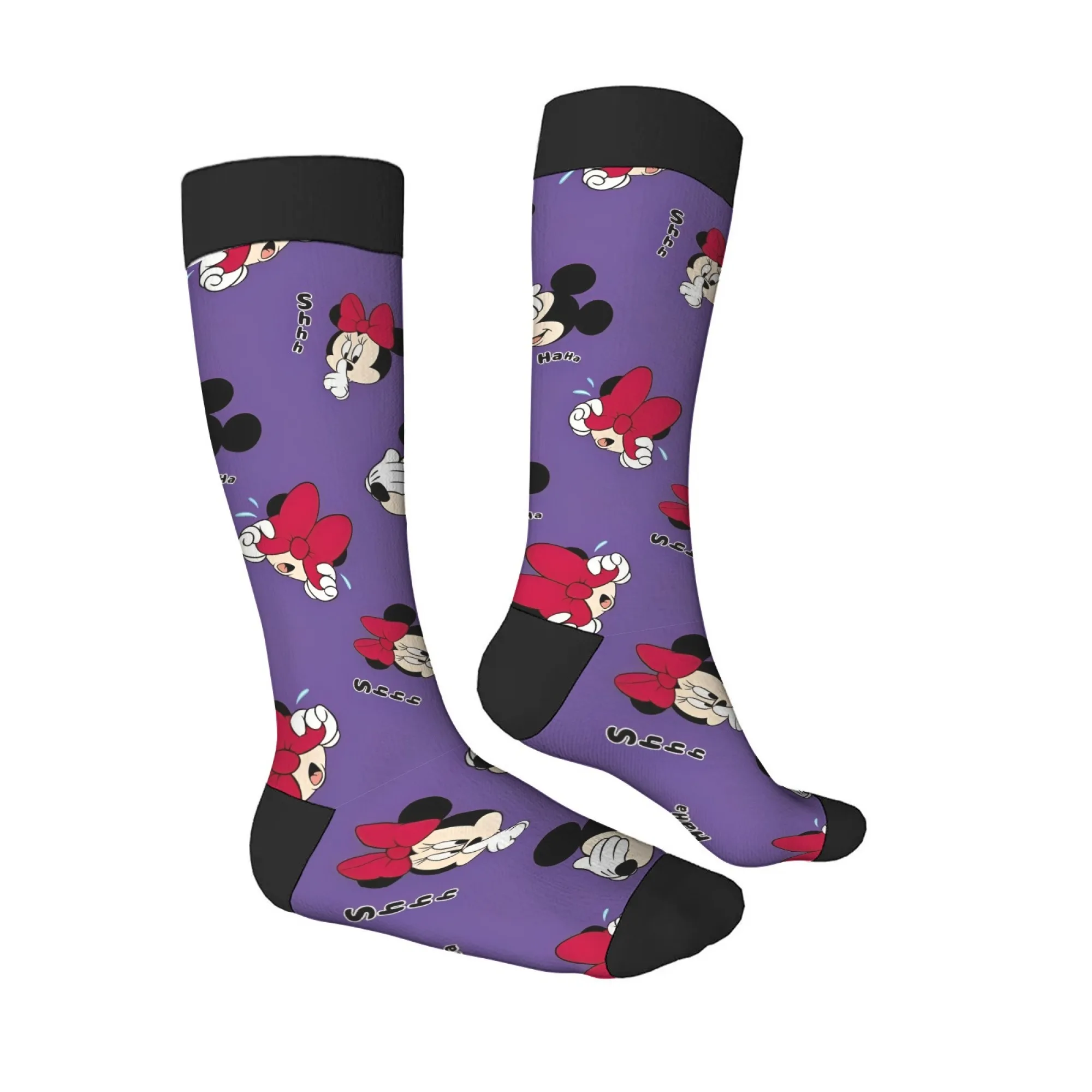 Novelty Mickey Minnie Print Women's Socks Comfortable Non-slip Warm Casual Socks Harajuku Retro Street Hip-Hop Socks Party Gift