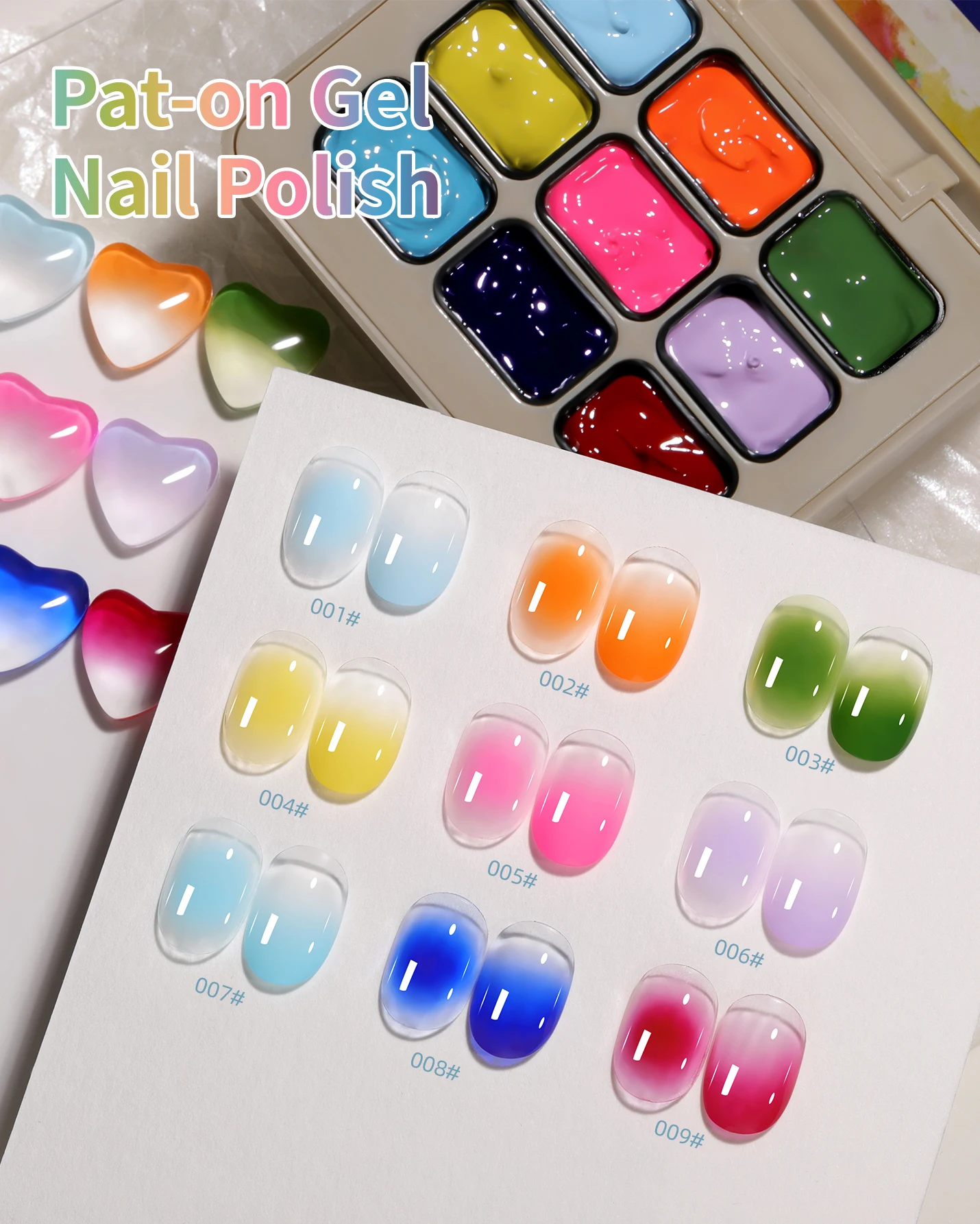 MORDDA Gel de Uñas en 9 Colores, Gel de Alta Saturación en Envase, Esmalte de Uñas Semisólido Popular para Manicura en Salón o DIY