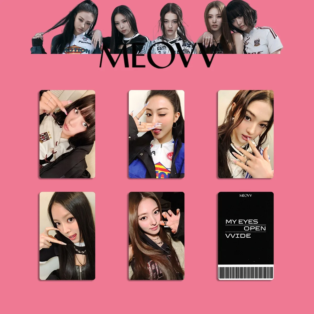 KPOP MEOVV 1st Album MY EYES OPEN LOMO Card VVIDE KTOWN 4USpecial Card GRIL Card GAWON ANNA ELLA SOOIN HD Photo Fans Gift Card