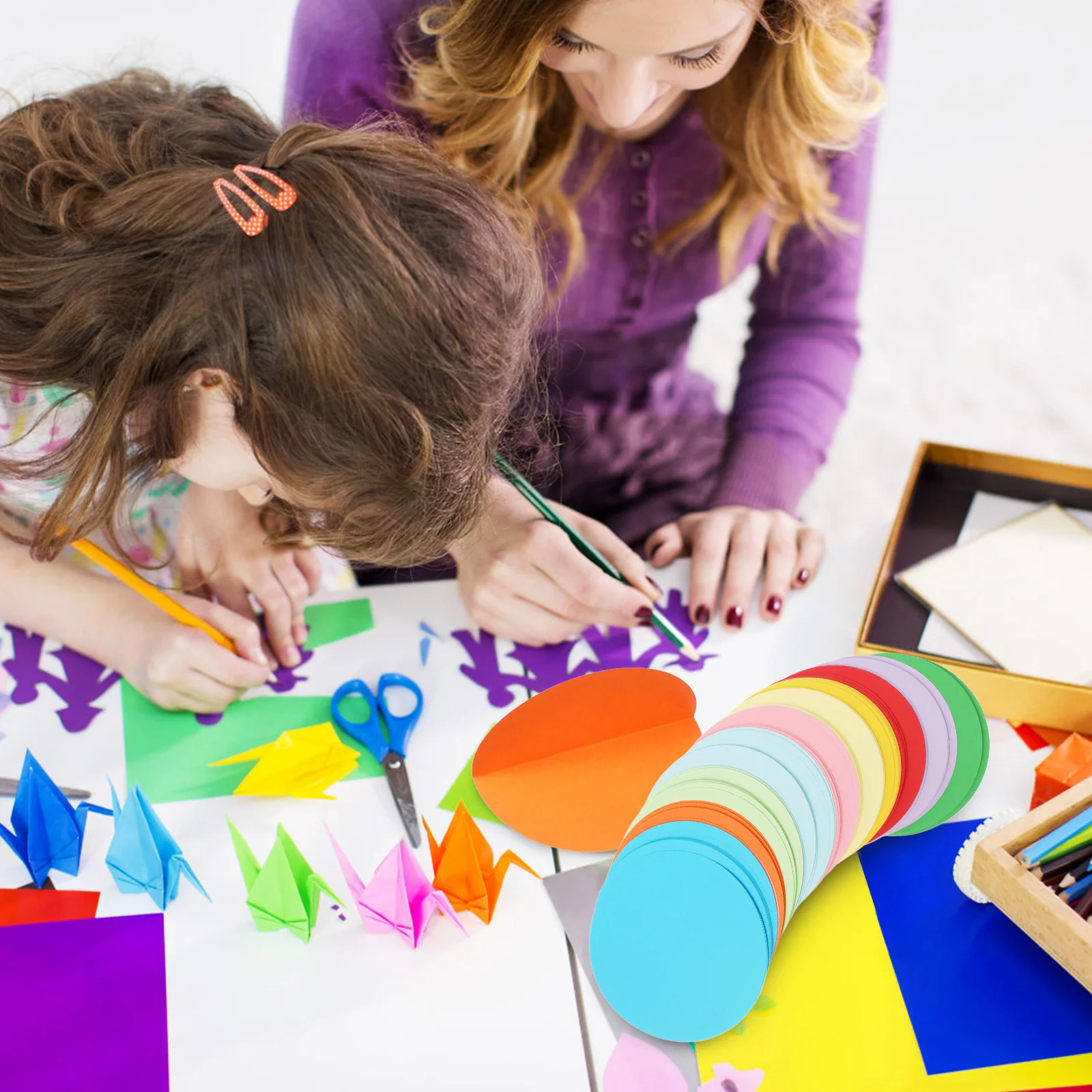 500 ورقة من ورق اوريغامي مستدير ورق طابعة ملون بالجملة للحرف اليدوية ذاتية الصنع تستخدم متعددة الاستخدامات وحرفية دقيقة #1