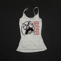 2024 Summer Basic Tanks Spaghetti Strap Camis Solid Stretch Meme Pattern Print Tops For Women Sleeveless Slim Fit Basic Camisole