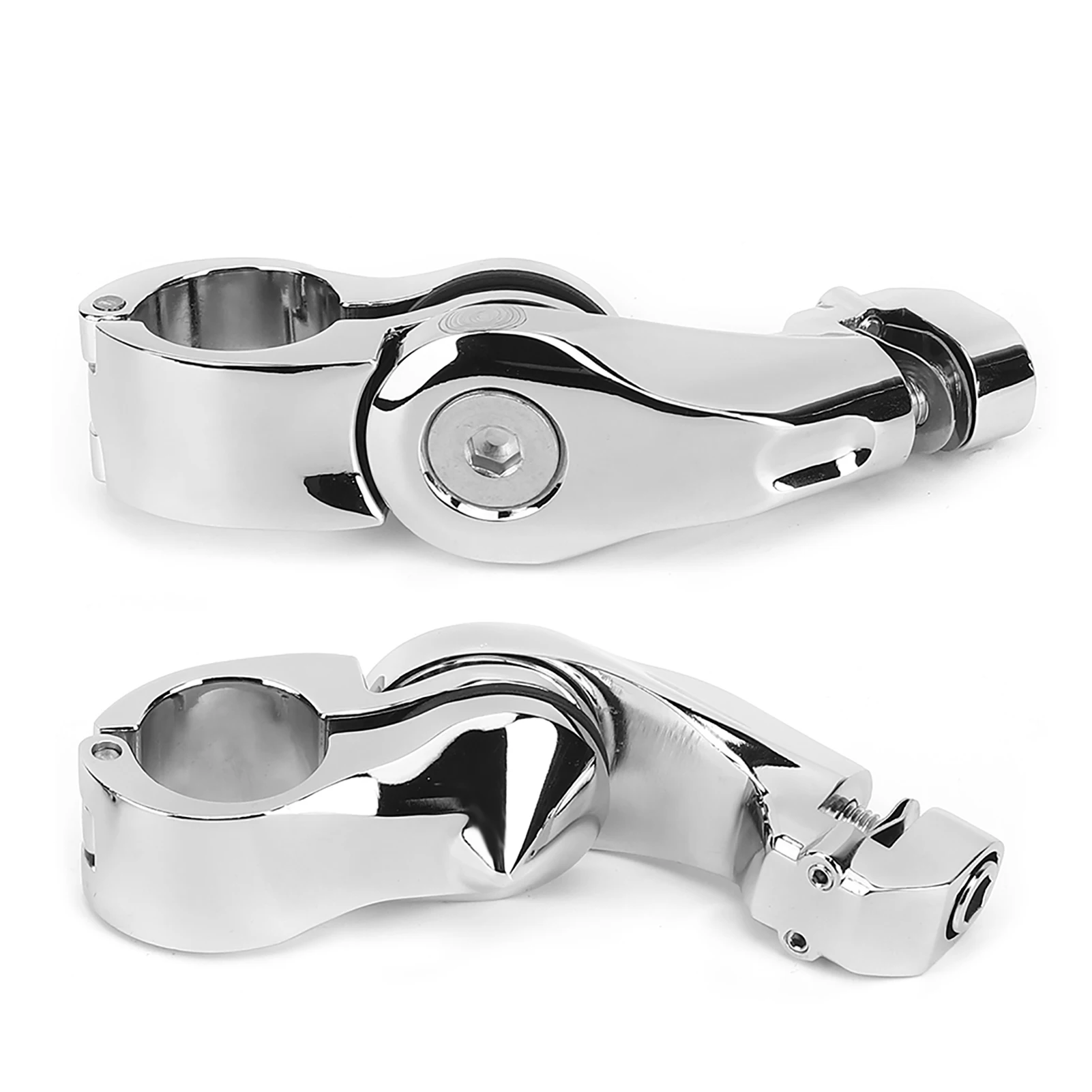 

Pair Short Highway Foot Pegs Mount Silver Footrest Bracket Fit for FLHTCU 1984‑2019