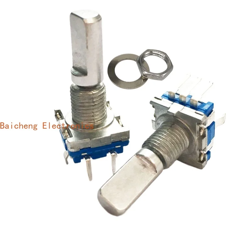 10PCS EC11 encoder 20 bit 20 pulse potentiometer volume rotation with switch handle length 20 half axis 15 flower handle