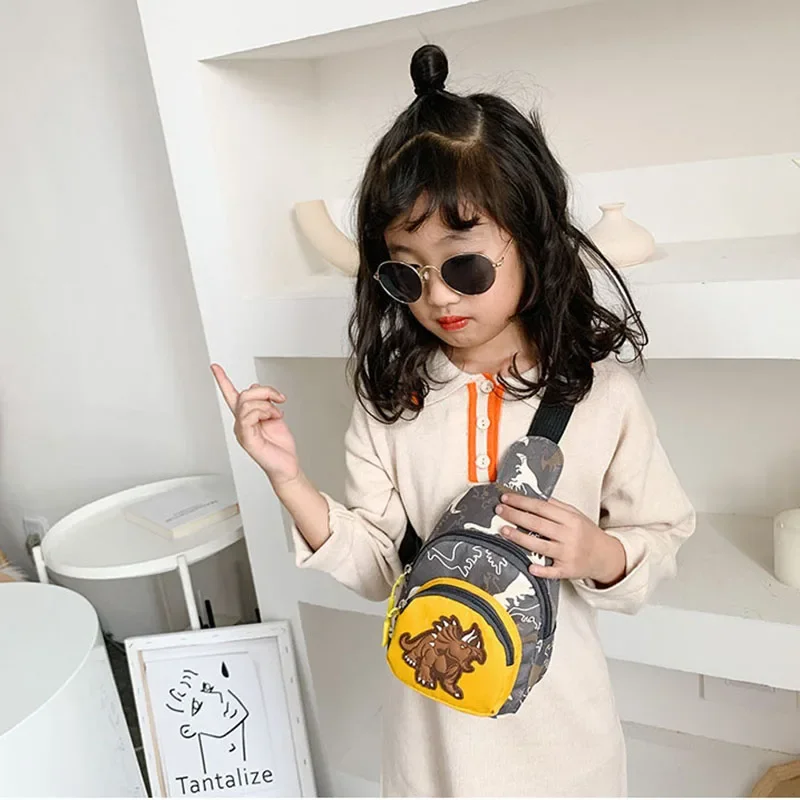 Cartoon Baby Crossbody Bag Cute Dinosaur Toddler Messenger Bags Fashion Coin Purse Wallet Kids Waist Bags