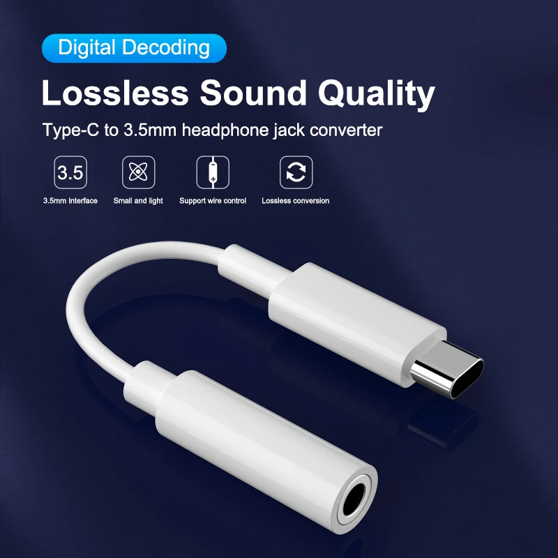 Accessories For Mobile Phones Type C To 3.5mm Headphone Cable  AUX Audio Adapter For Xiaomi Huawei P20 Samsung Smart OMAY