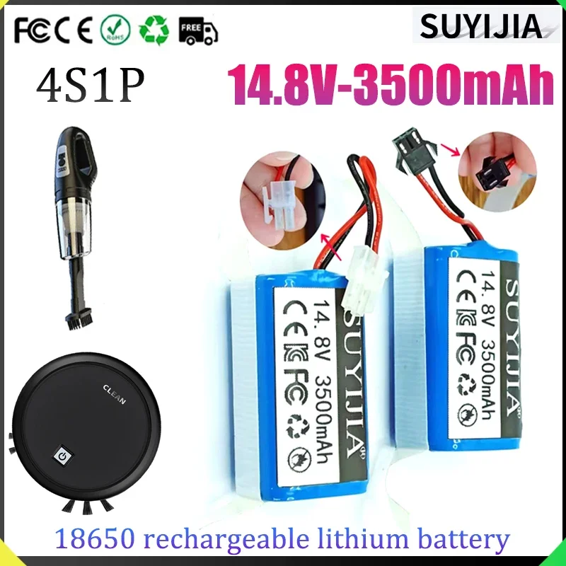 

New 18650 4S1P 14.8V Rechargeable Lithium Battery 3500mAh for ILIFE A4s A6 V7s Plus A9s W400 Robot Vacuum Cleaner INR18650 M26