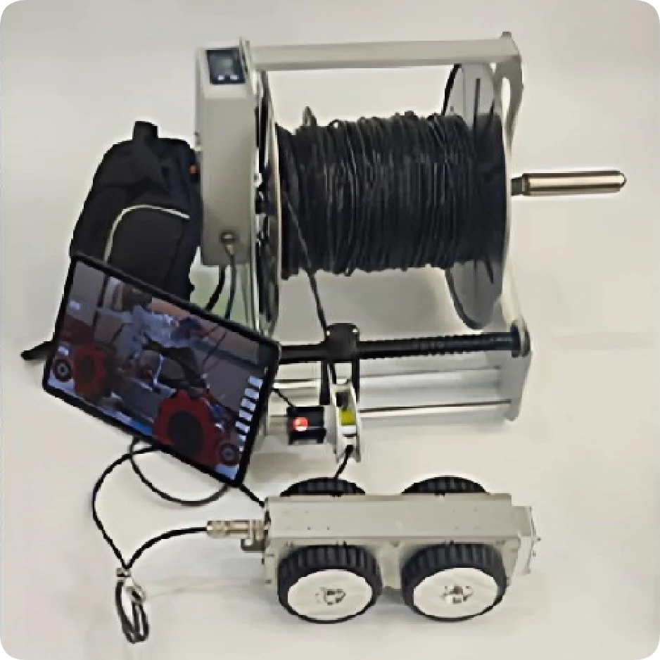 Customize CCTV 100mm WIFI Mini Pipe Inspect Crawler Robot Camera IP68 Waterproof 100-200 Meters Cable APP Software Count Length