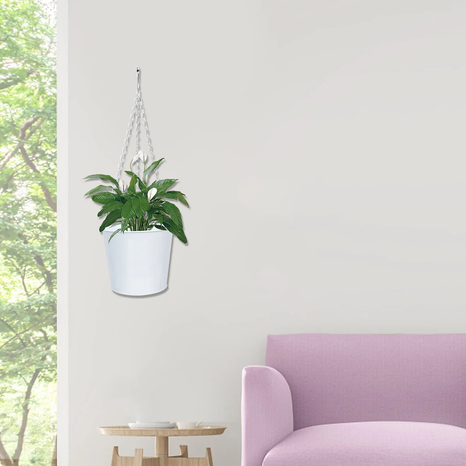 

Metal Hanging Mount Planter Durable Bucket Iron Planter Iron Hanging Flower Bucket Round Container Garden Decor