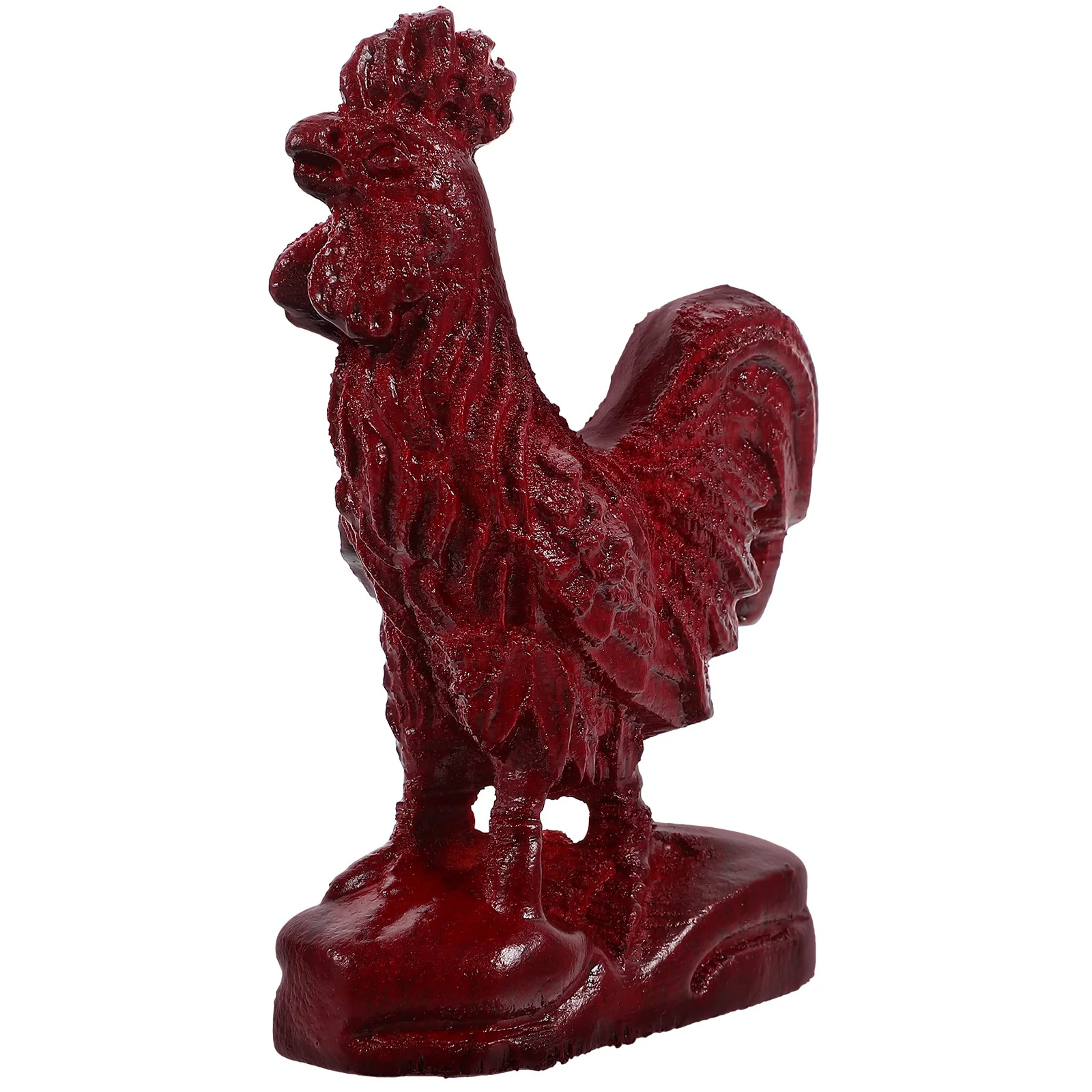

Wooden Rooster Desktop Decoration Carved Statue Home Ornament Symbol of Luck Prosperity Rooster Figurine Animal Figures