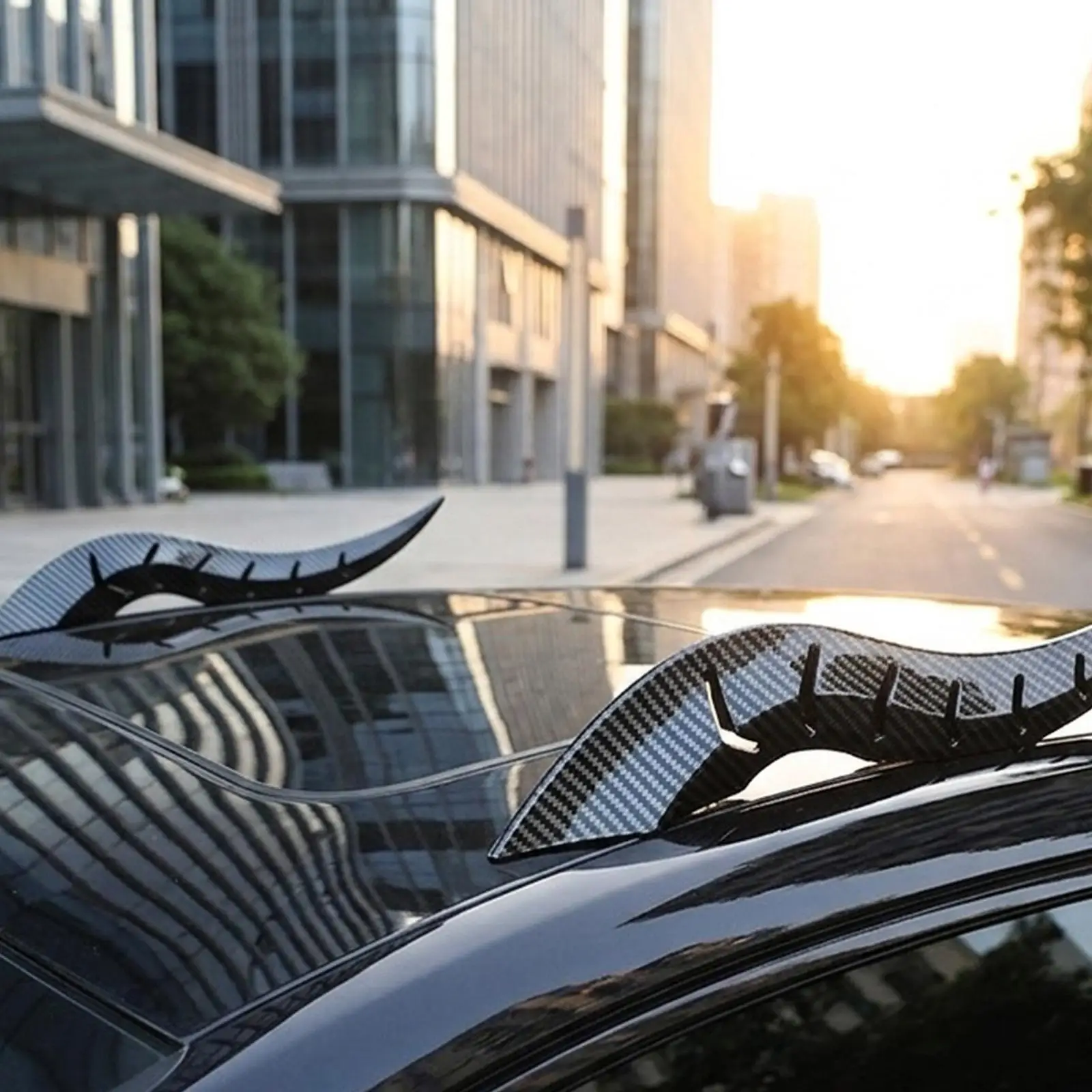 2Pcs Car Roof Dragon Horn Decoration Stickers Auto Roof Ornament Car Exterior Decor