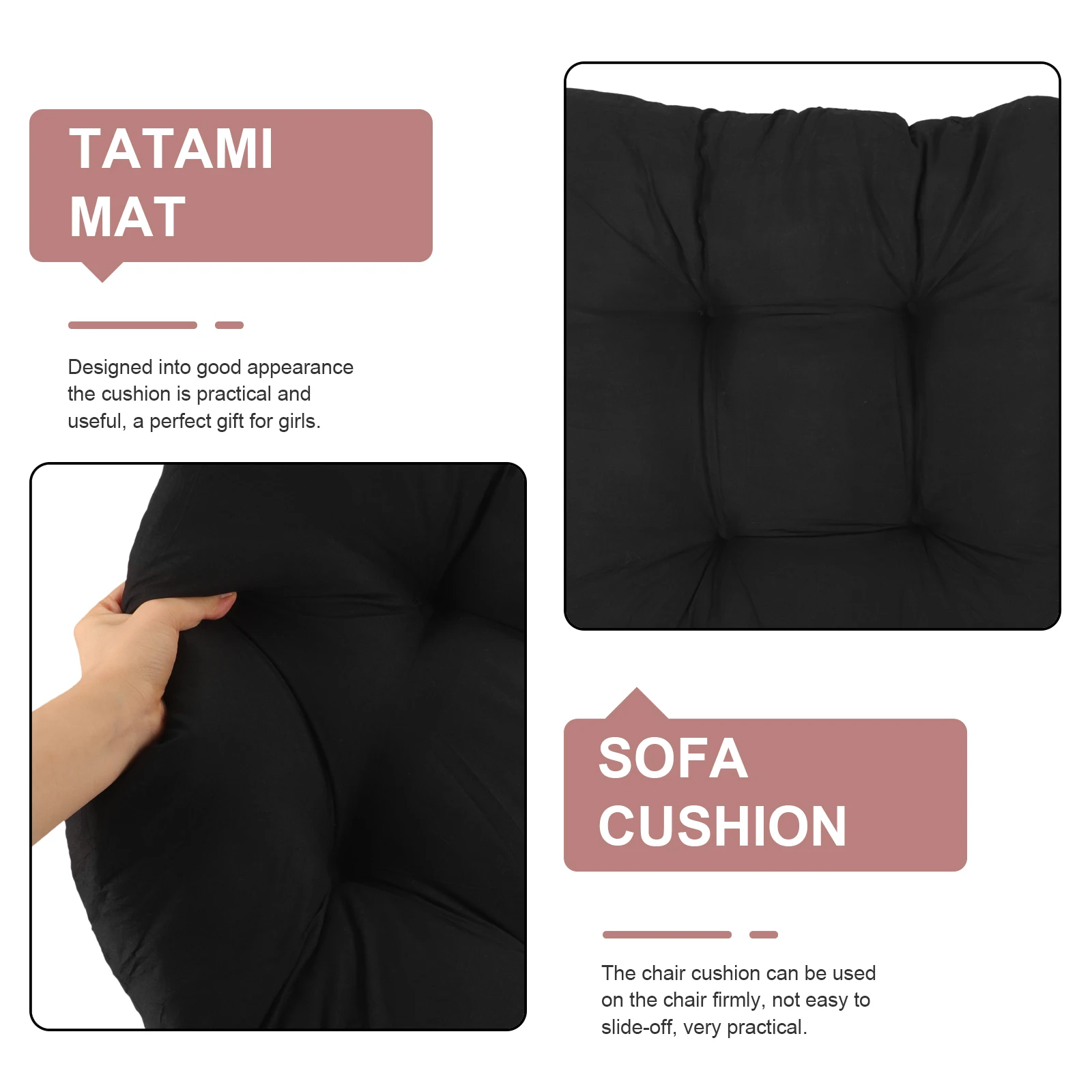 

2Pcs Outdoor Patio Chair Cushions Thickened Wicker Seat Pads for Office Car Garden Floor Comfortable Chair Seat Cushions