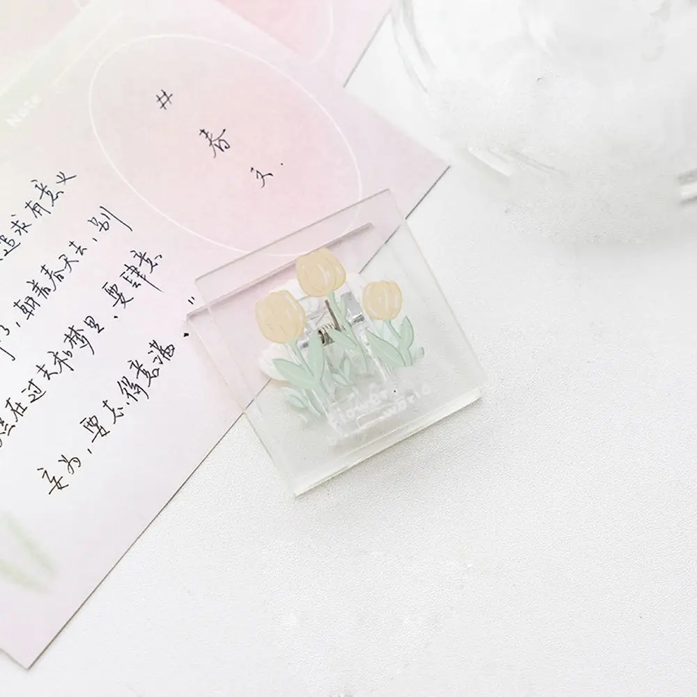 학생 문구류 학교 용품 귀여운 꽃무늬 페이지 홀더 바인더 클립 문서 클립 메모 클립 사각 클립 고정 클립