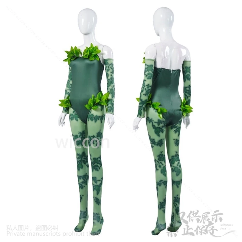 Poisonn Anime Cosplay Ivyy!edggy^/Pamela Lillian Isley Sexy Green Jumpsuit Bodysuit Bikini Jirai Kei Girls Woman Wiglifelikee@