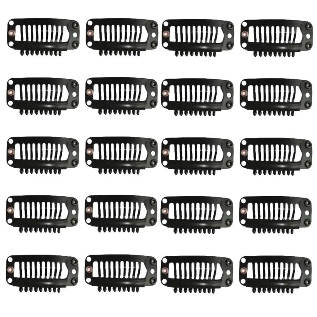 20 Stück Verlängerungs-Snap-Clips, Schuss-Haarklammern, Haarspange, 32 mm, modisch