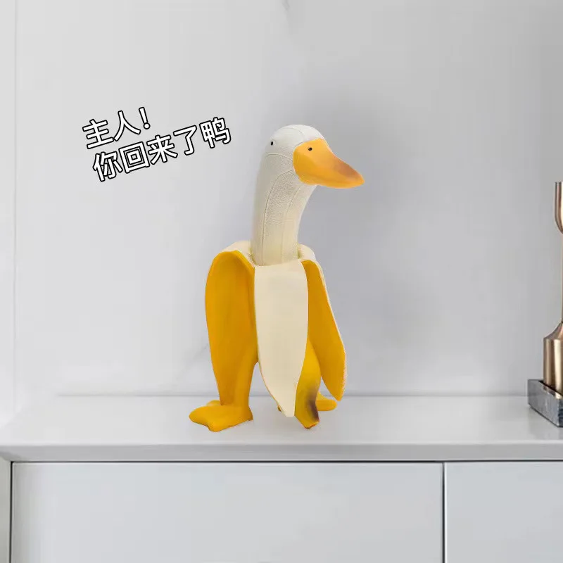 

Whimsical Resin Duck & Banana Figurine - Gag Home Office Decoration