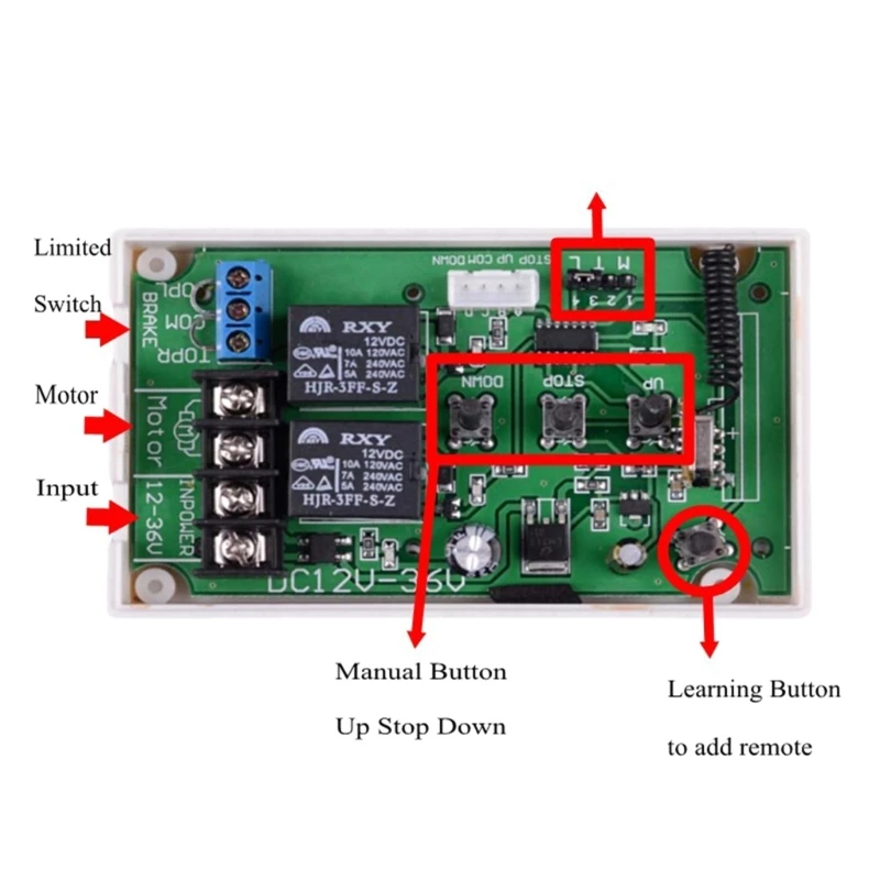 1185 drahtlose Motors teuerung manuelle Steuersc halter für 12V-36V Motoren vorwärts rückwärts nach oben nach unten stoppen perfekt für Vorhang